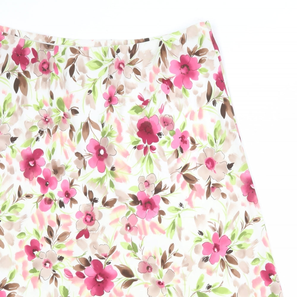 Debenhams Womens Multicoloured Floral Polyester A-Line Skirt Size 18