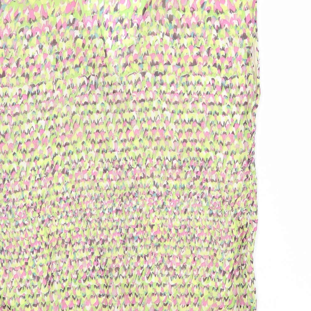 Rick Cardona Womens Multicoloured Geometric Polyester Basic Blouse Size 10 V-Neck
