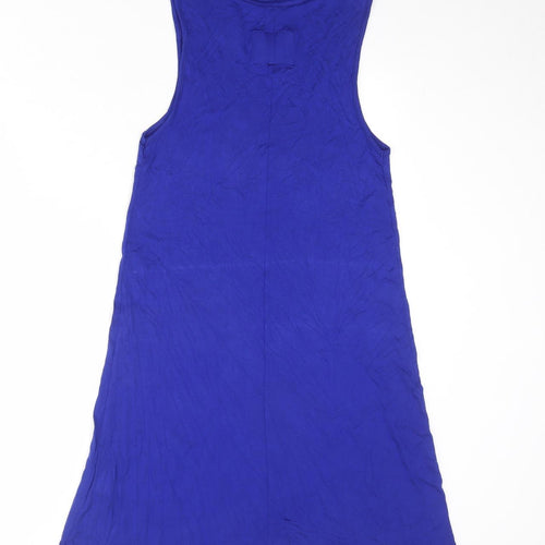 Superdry Womens Blue Viscose Tank Dress Size M Round Neck Pullover