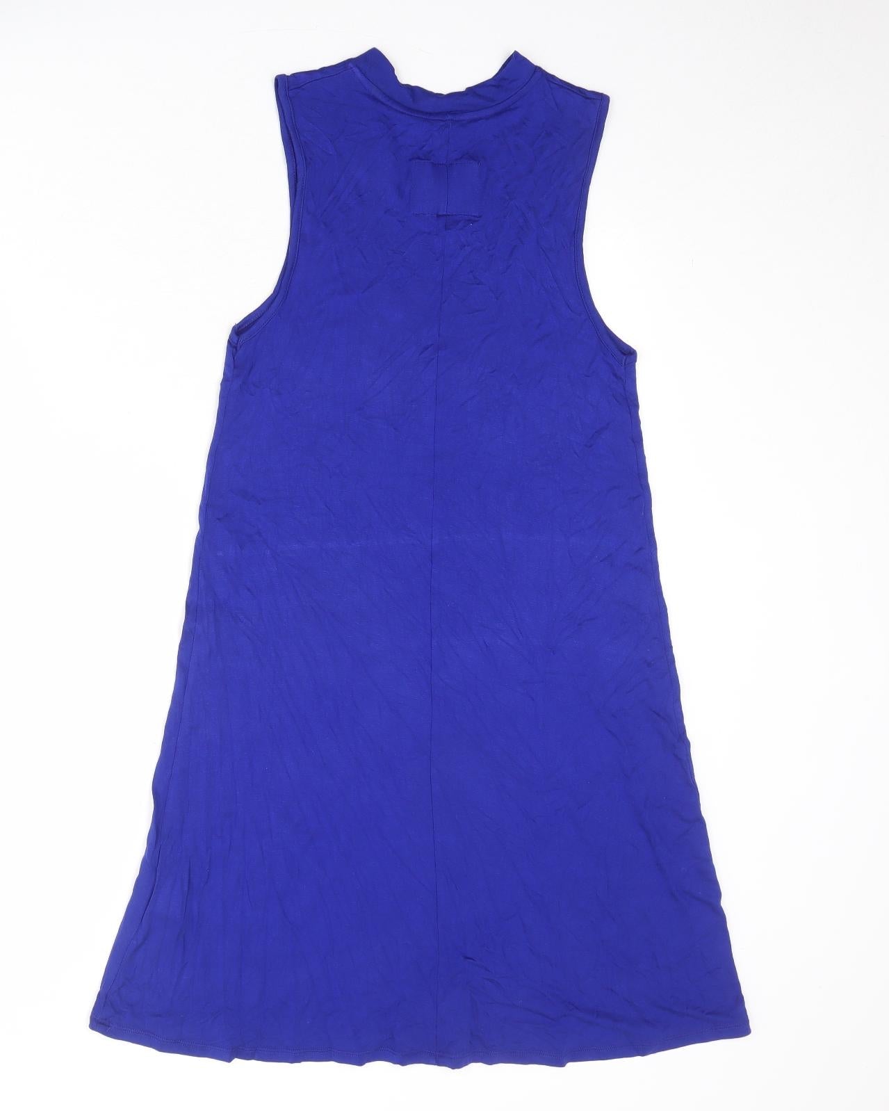 Superdry Womens Blue Viscose Tank Dress Size M Round Neck Pullover