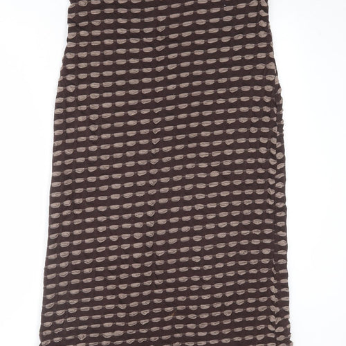 Adini Womens Brown Geometric Cotton A-Line Skirt Size M