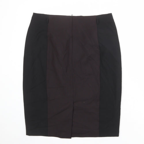 Marks and Spencer Womens Black Polyester Straight & Pencil Skirt Size 14 Zip