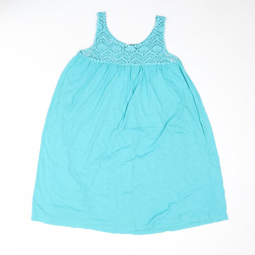 H&M Womens Blue Cotton Tank Dress Size S Round Neck Pullover