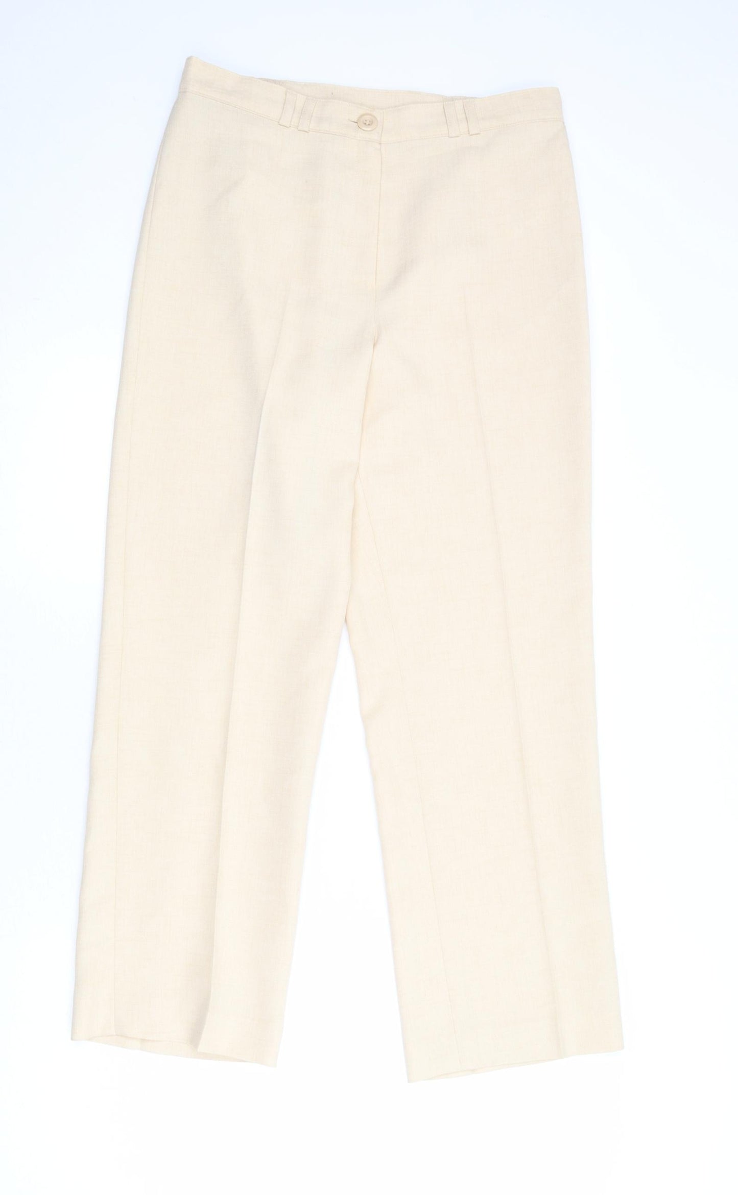 Autonomy Womens Beige Polyester Trousers Size 12 Regular Zip
