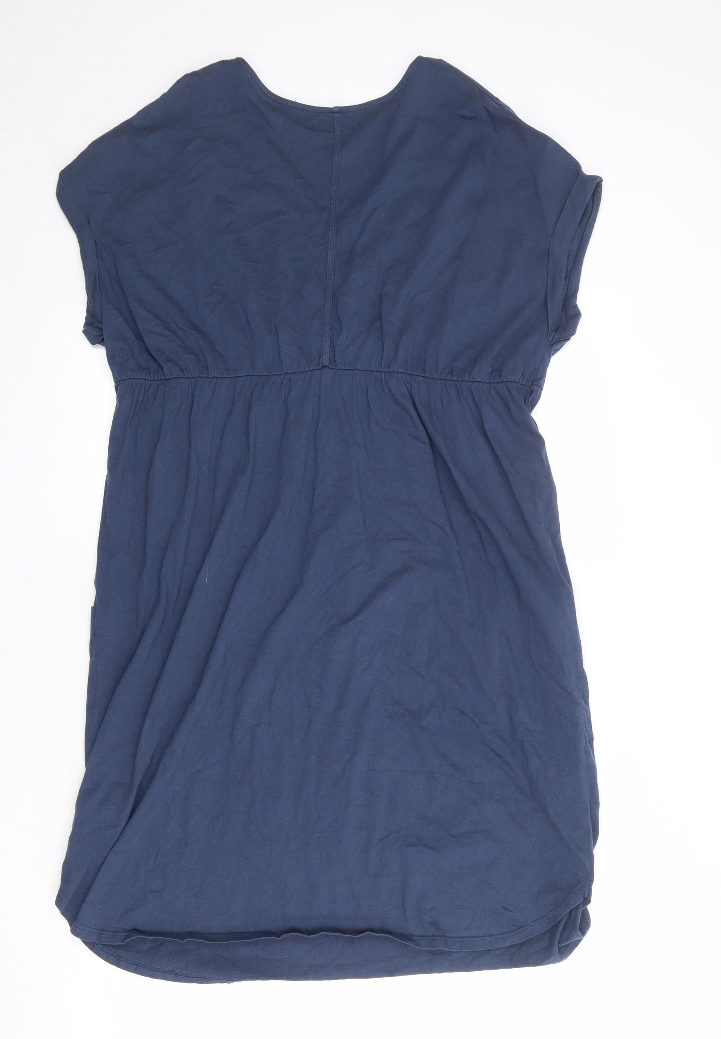NEXT Womens Blue 100% Cotton T-Shirt Dress Size 18 V-Neck Pullover