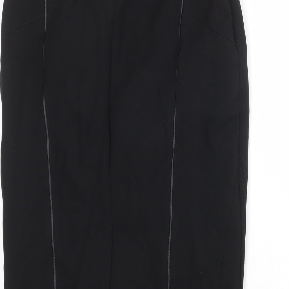 Autograph Womens Black Viscose Straight & Pencil Skirt Size 10 Zip