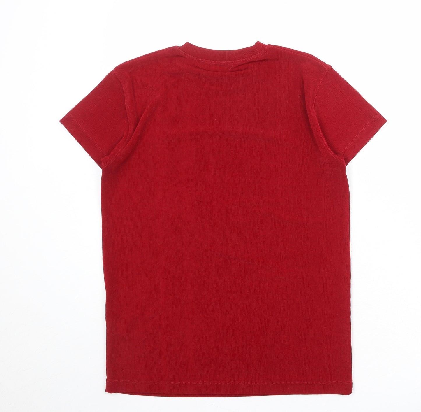 Platinum Womens Red Polyester Basic T-Shirt Size M Crew Neck