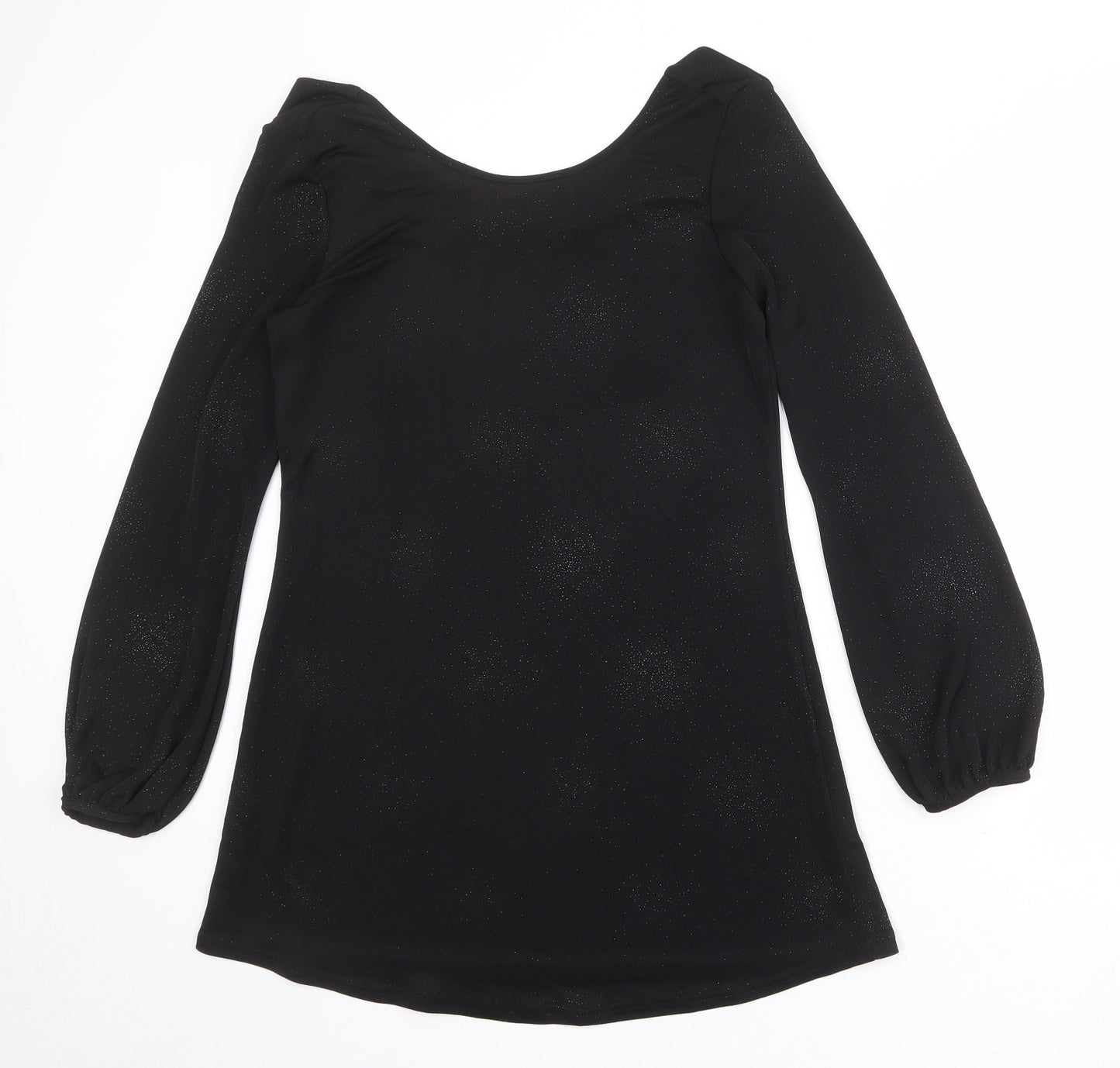 Dorothy Perkins Womens Black Geometric Polyester A-Line Size L Cowl Neck Pullover
