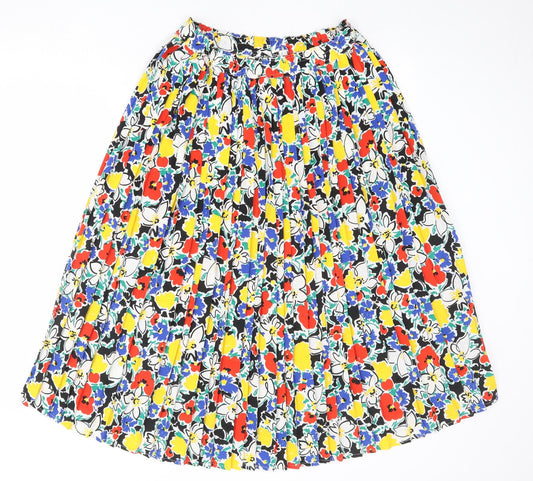 Windsmoor Womens Multicoloured Floral Polyester Pleated Skirt Size 16