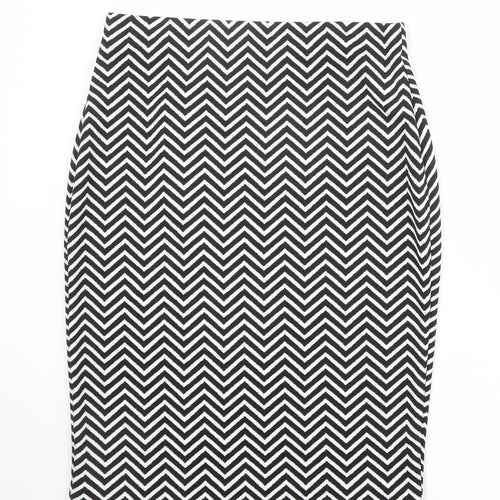 Marks and Spencer Womens Black Geometric Polyester Bandage Skirt Size 16