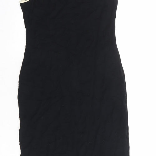 Wallis Womens Black Viscose Shift Size 10 Round Neck Pullover