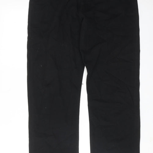 Autograph Mens Black Cotton Trousers Size 34 in L31 in Regular Zip
