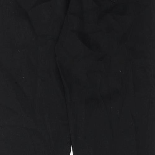 Autograph Mens Black Cotton Trousers Size 34 in L31 in Regular Zip