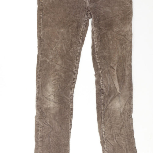 Great Plains Womens Brown Cotton Trousers Size 8 Regular Zip