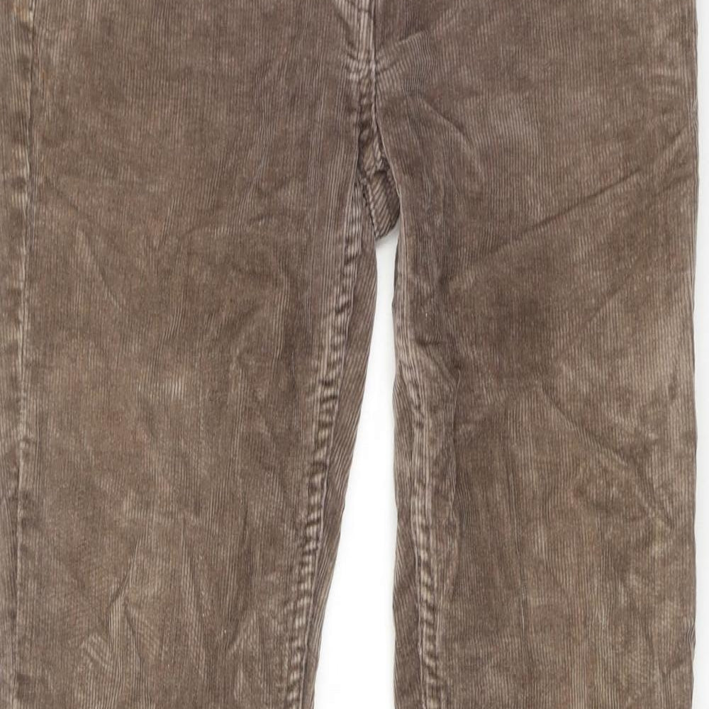 Great Plains Womens Brown Cotton Trousers Size 8 Regular Zip
