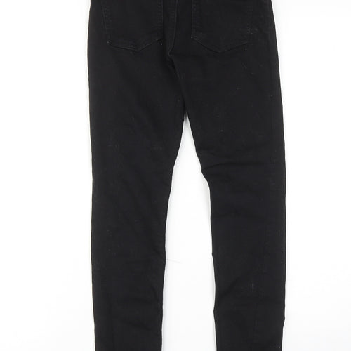 River Island Boys Black Cotton Skinny Jeans Size 11 Years Regular Zip