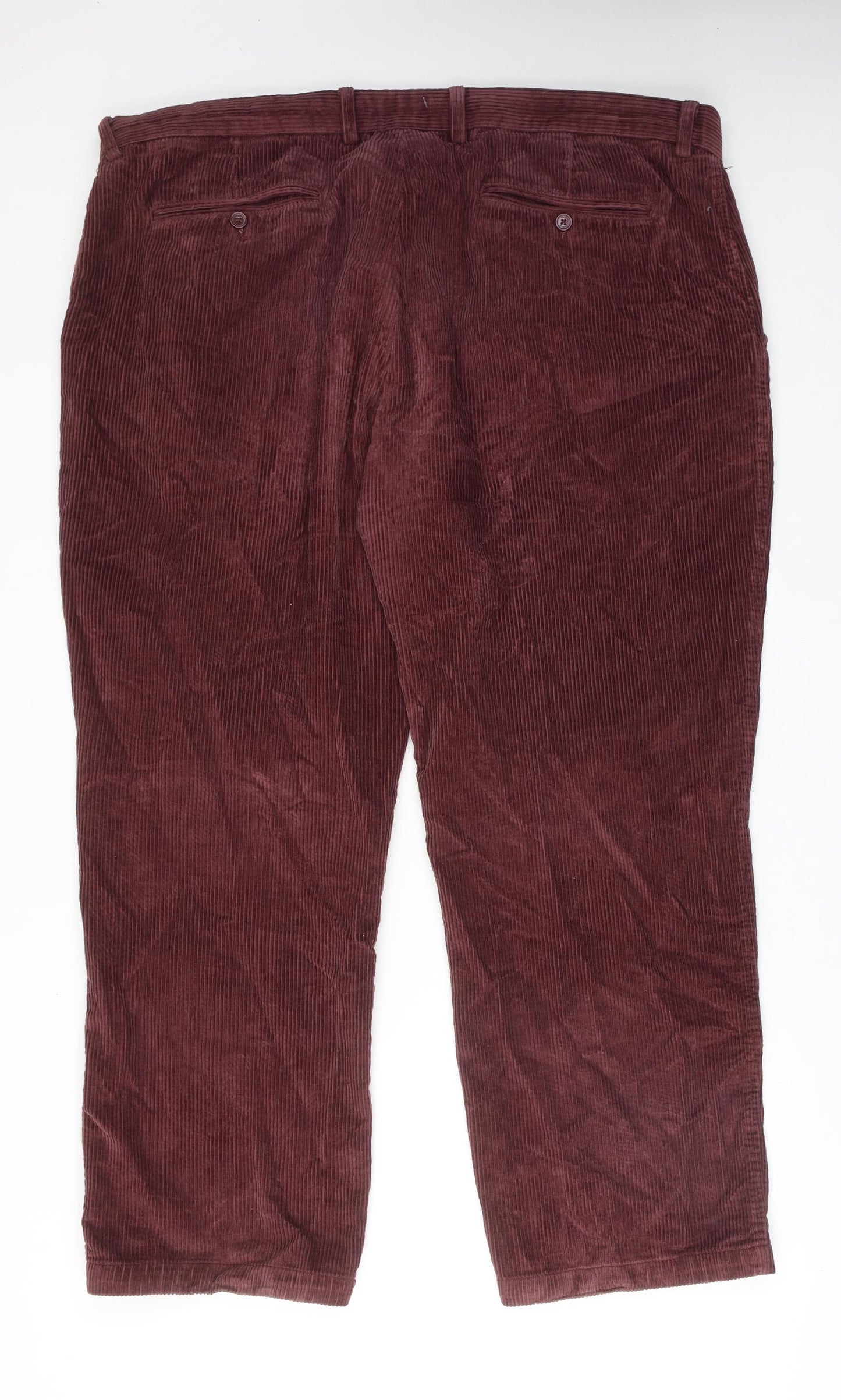 Samuel Windsor Mens Red Cotton Trousers Size 46 in Regular Zip