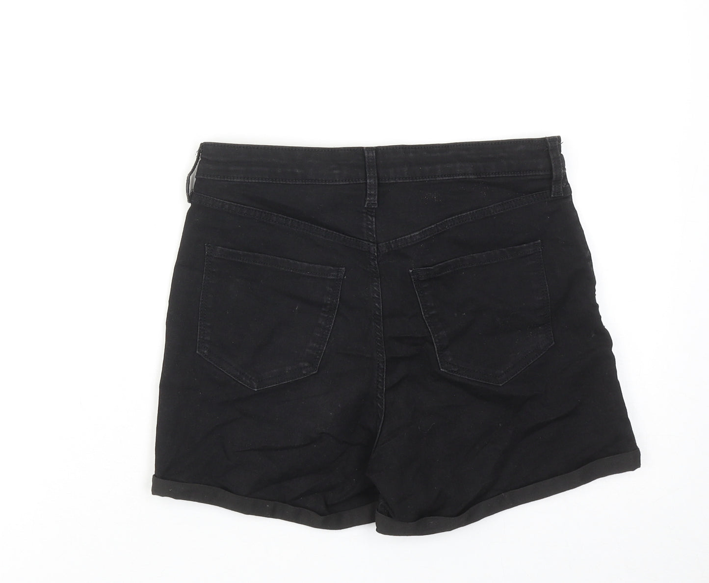 H&M Girls Black Cotton Hot Pants Shorts Size 13-14 Years Regular Zip