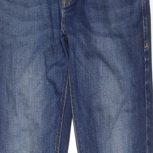 NEXT Mens Blue Cotton Straight Jeans Size 28 in L32 in Slim Zip