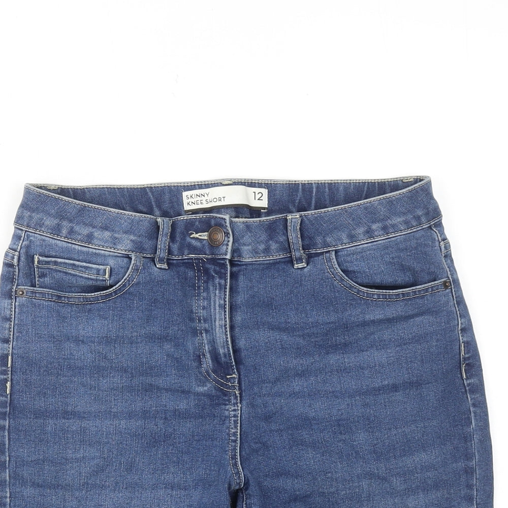 NEXT Womens Blue Cotton Bermuda Shorts Size 12 Regular Zip