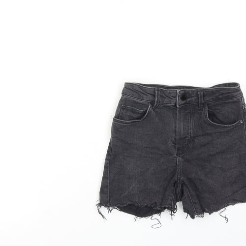 Mossimo Dutti Womens Black Cotton Mom Shorts Size 6 Regular Zip