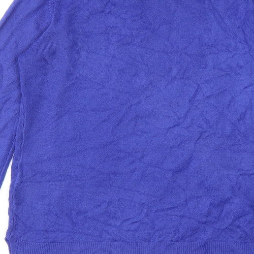 Marks and Spencer Womens Blue Round Neck Acrylic Pullover Jumper Size 10