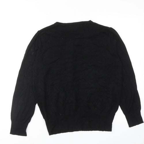 Marks and Spencer Womens Black Round Neck Viscose Cardigan Jumper Size 16