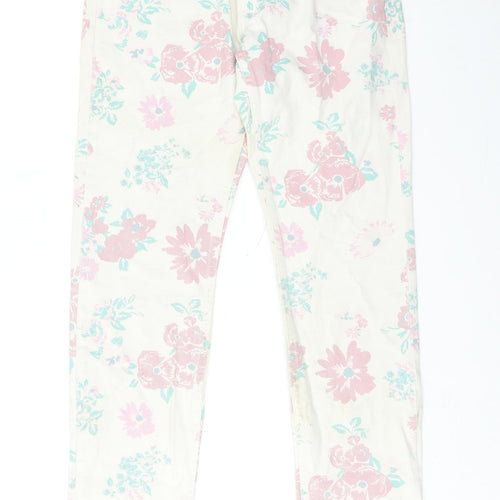 River Island Womens Multicoloured Floral Cotton Straight Jeans Size 6 Regular Zip