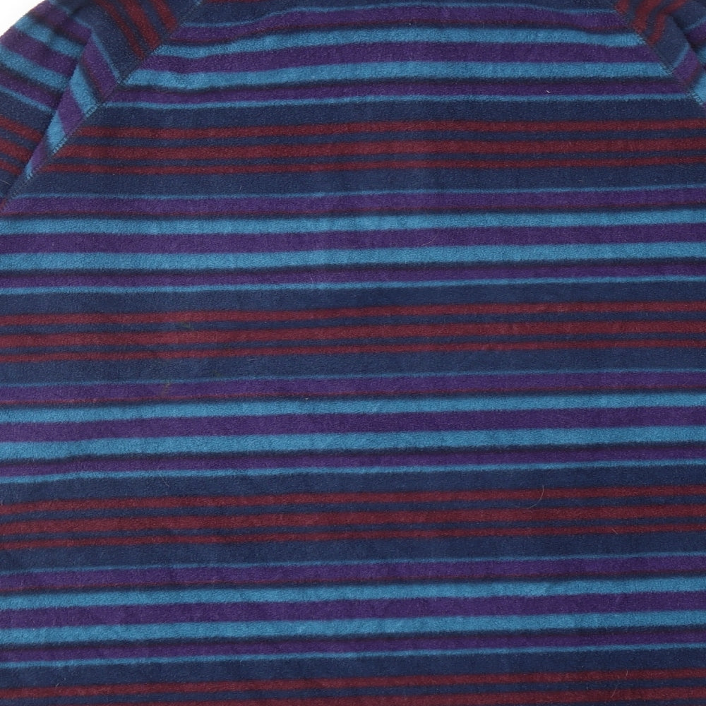 Cotton Traders Womens Multicoloured Striped Polyester Pullover Sweatshirt Size M Zip