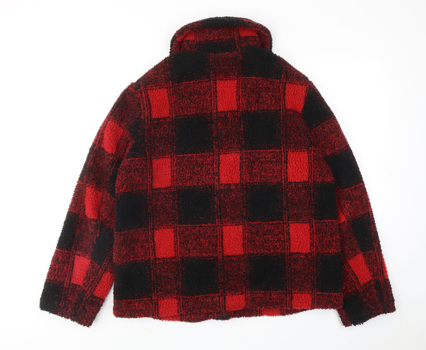 NEXT Womens Red Plaid Jacket Size 14 Button