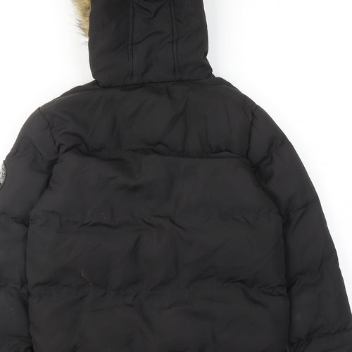 Brave Soul Boys Black Puffer Jacket Jacket Size 7-8 Years Zip