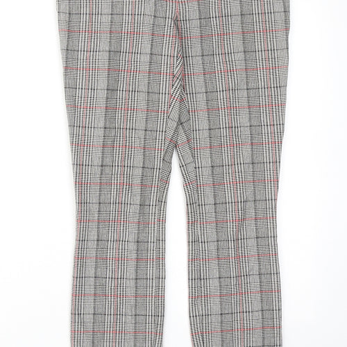 Gap Womens Grey Plaid Cotton Trousers Size 4 Regular Hook & Eye