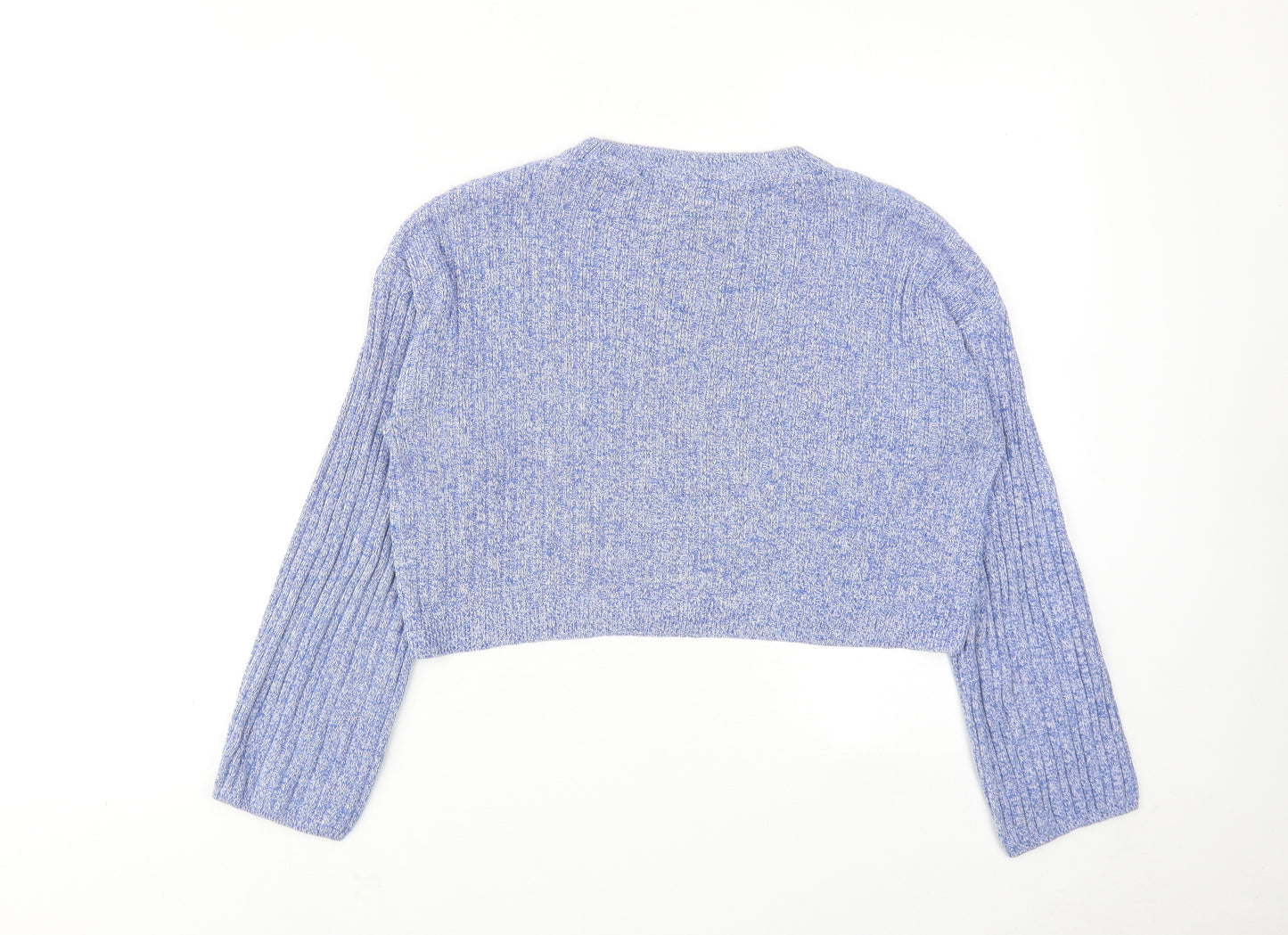 Topshop Womens Blue Round Neck Cotton Pullover Jumper Size 10