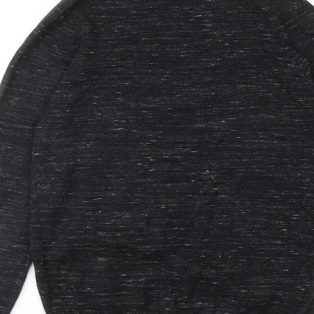 NEXT Mens Black Round Neck Cotton Pullover Jumper Size S Long Sleeve