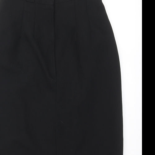Hooptone Womens Black Polyester Straight & Pencil Skirt Size 14 Zip