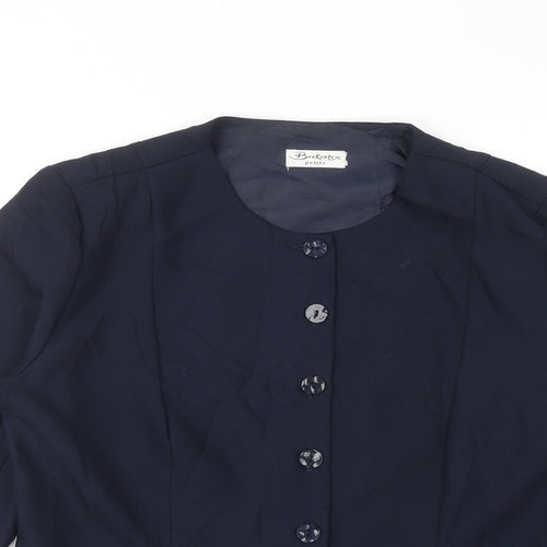 Berkertex Womens Blue Jacket Blazer Size 14 Button