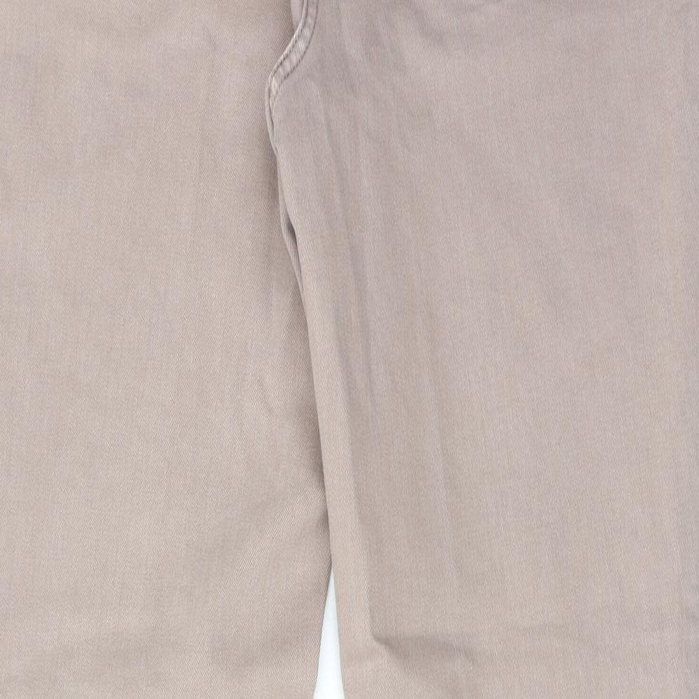 NEXT Womens Brown Cotton Straight Jeans Size 16 Regular Zip