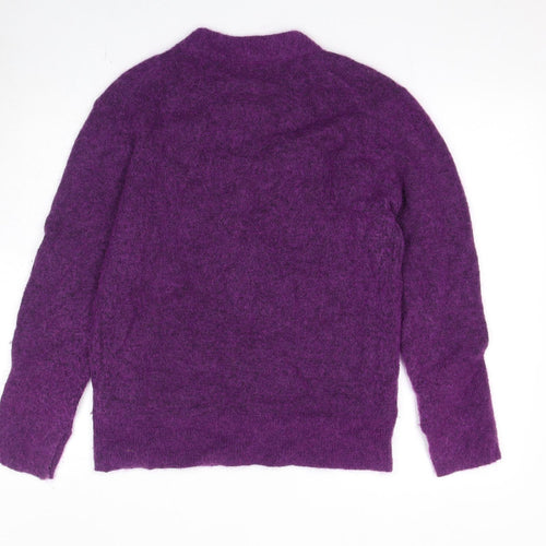Marks and Spencer Womens Purple Round Neck Polyester Pullover Jumper Size S