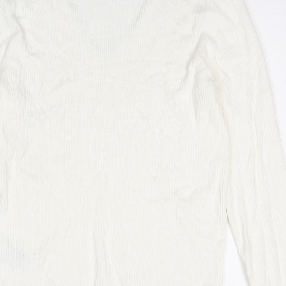 Marks and Spencer Womens Ivory V-Neck Viscose Pullover Jumper Size 18