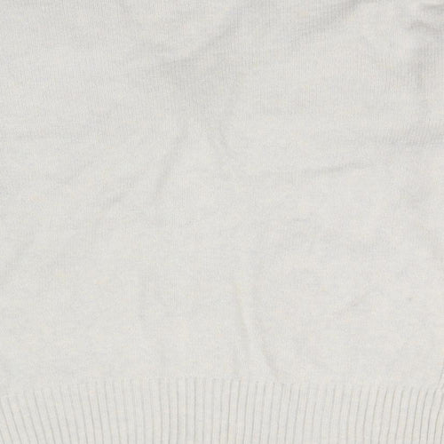 Marks and Spencer Womens Ivory V-Neck Polyester Cardigan Jumper Size M