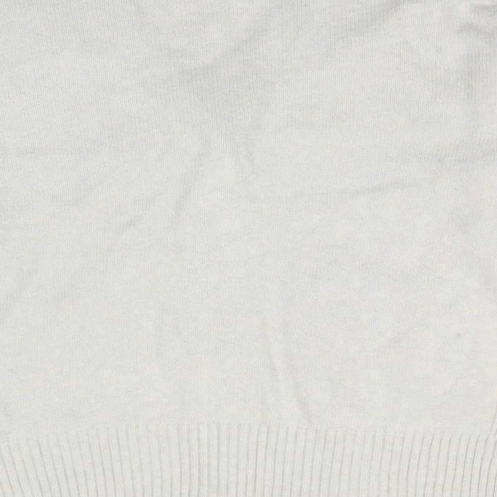 Marks and Spencer Womens Ivory V-Neck Polyester Cardigan Jumper Size M