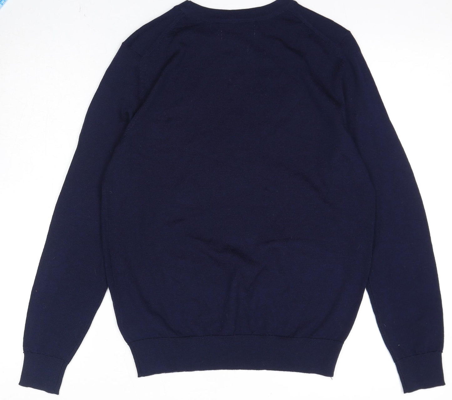 Marks and Spencer Womens Blue Round Neck Wool Pullover Jumper Size 10