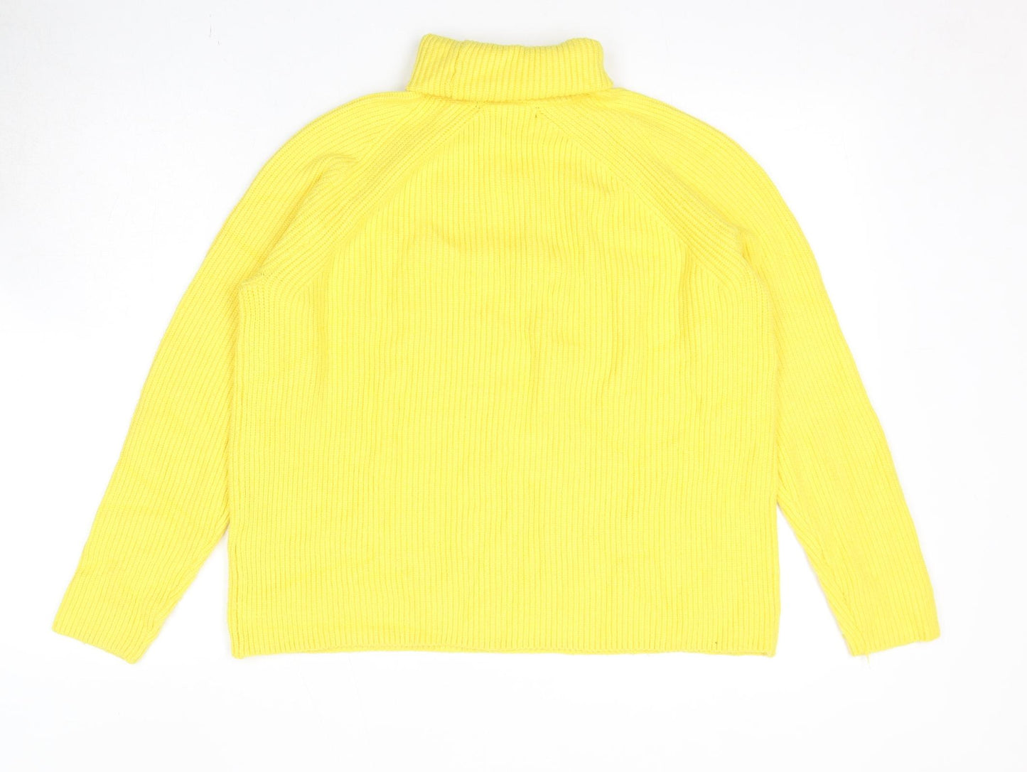 Marks and Spencer Womens Yellow Roll Neck Viscose Pullover Jumper Size M