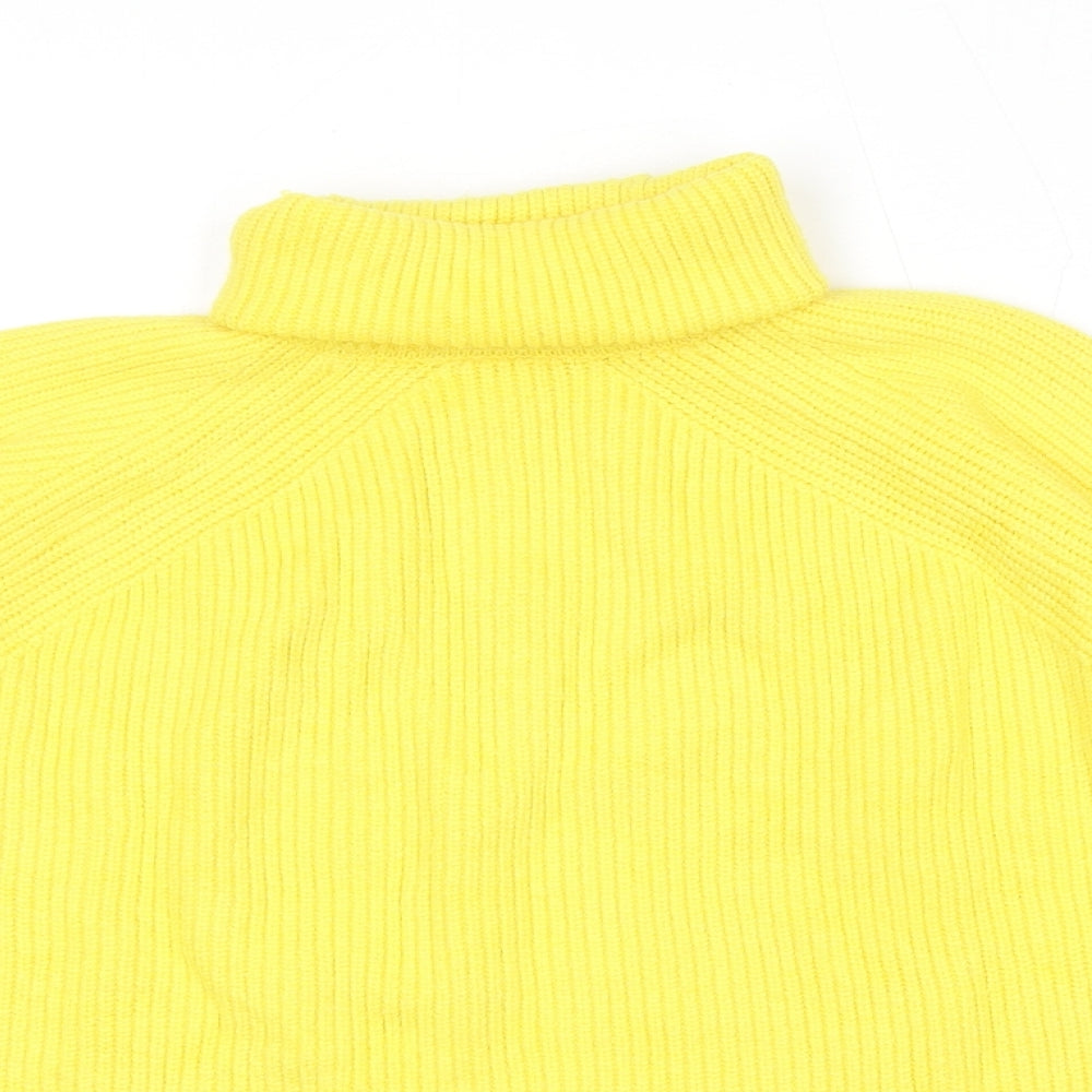 Marks and Spencer Womens Yellow Roll Neck Viscose Pullover Jumper Size M