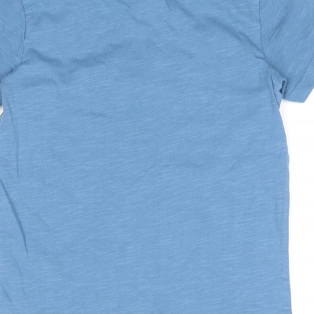 NEXT Boys Blue Cotton Basic T-Shirt Size 4-5 Years Round Neck Pullover - Let's Go! Aeroplane