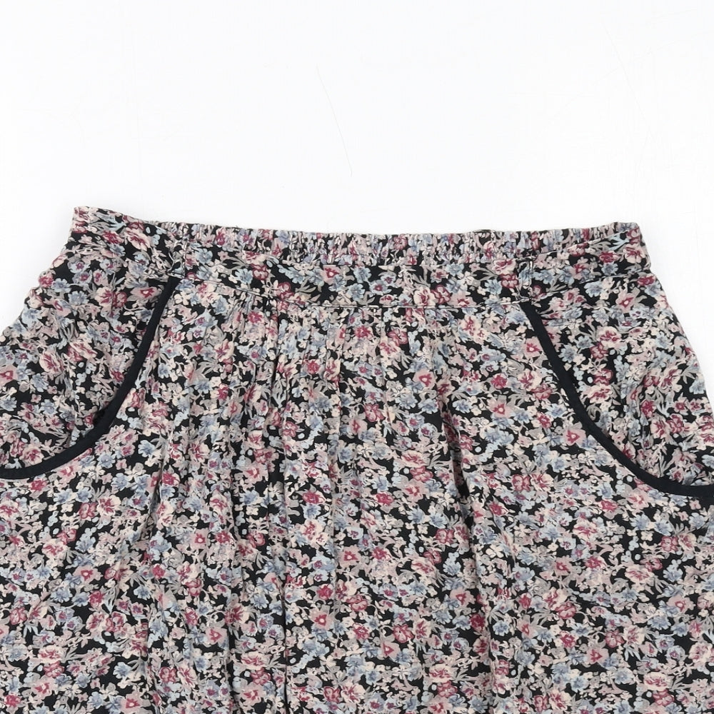 Indigo Womens Multicoloured Floral Viscose Skater Skirt Size 8