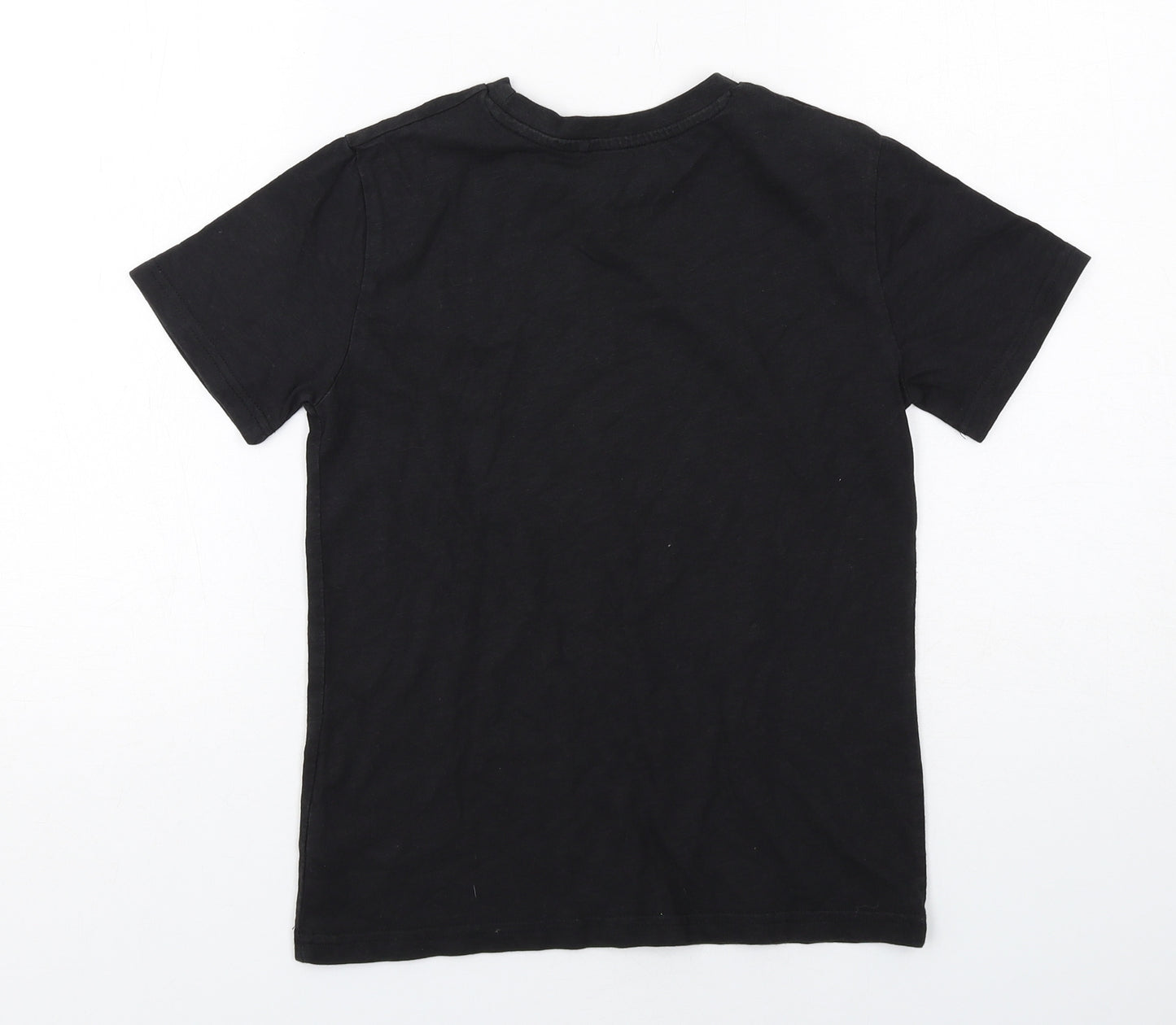 NEXT Boys Black Cotton Basic T-Shirt Size 9 Years Round Neck Pullover