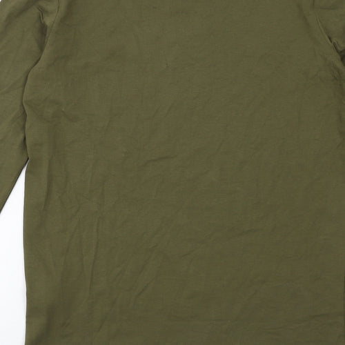 Intense Mens Green Cotton T-Shirt Size S Round Neck