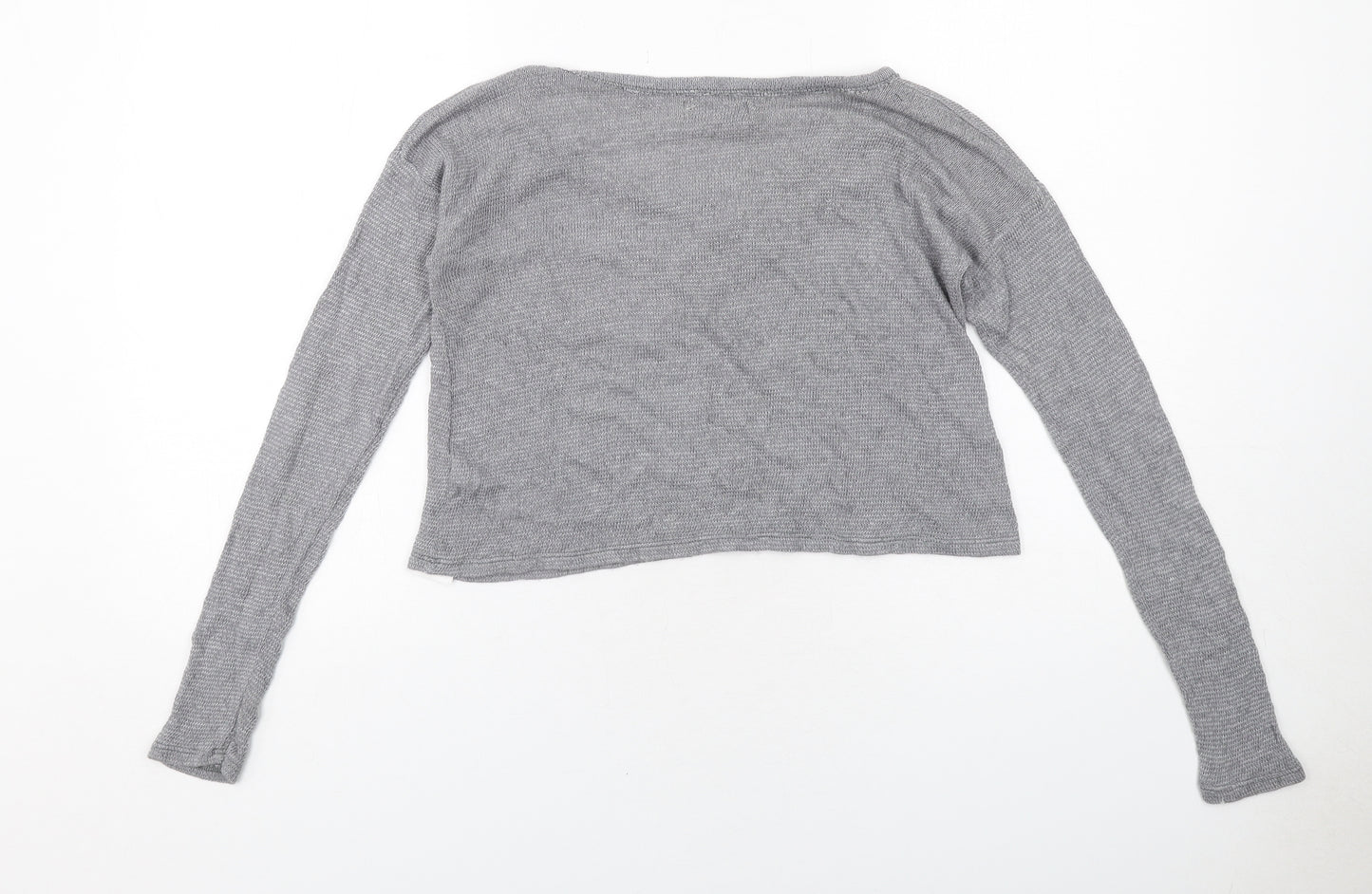 Hollister Womens Grey Boat Neck Modal Pullover Jumper Size S
