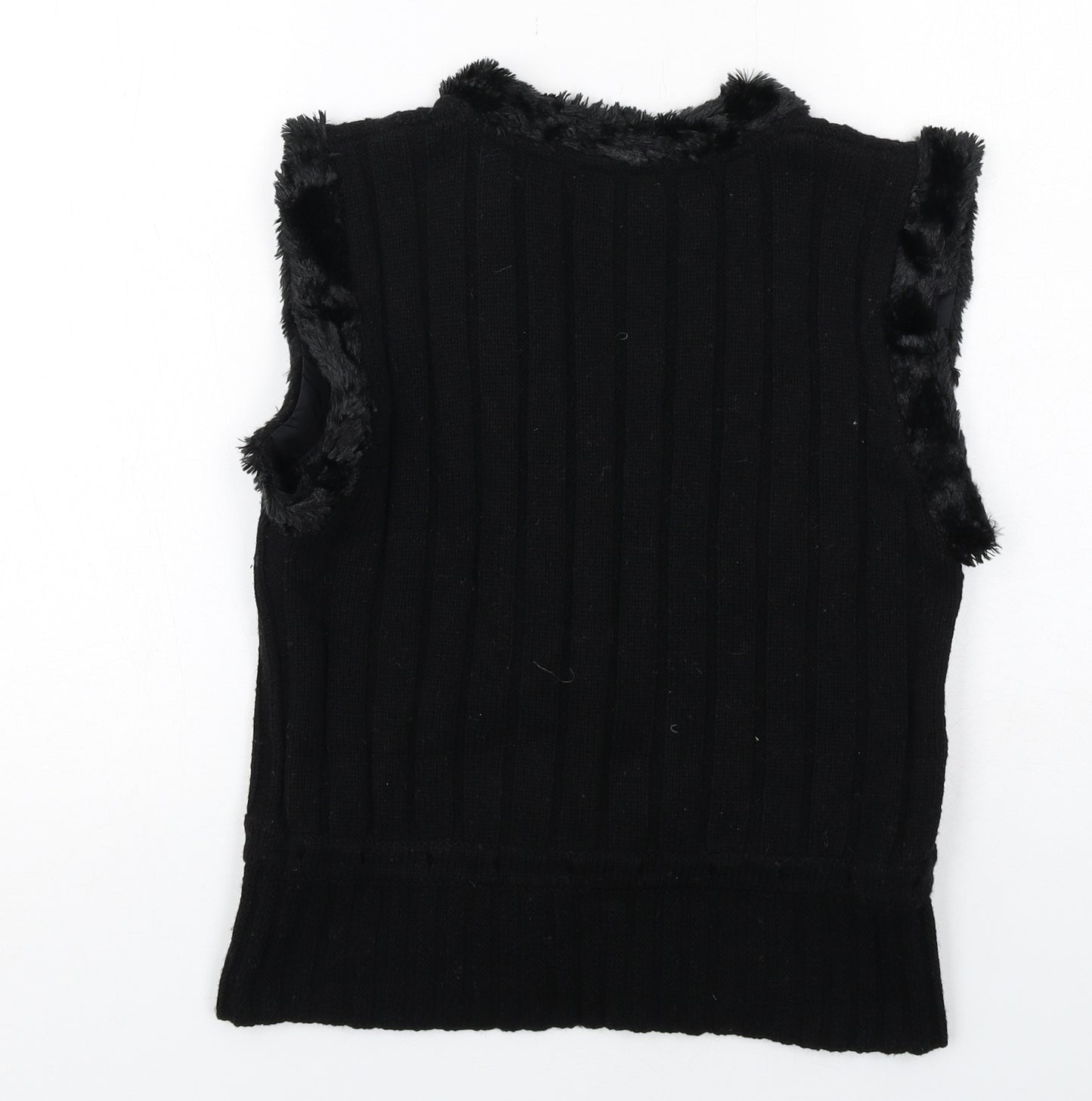 Kapalua Womens Black V-Neck Acrylic Cardigan Jumper Size S